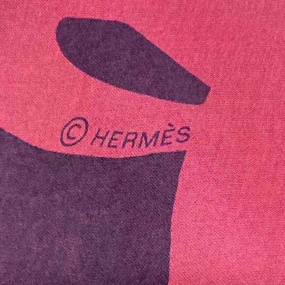 Auth HERMES Carre 140 - Navy Pink Scarf - Picture 3 of 5